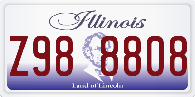 IL license plate Z988808