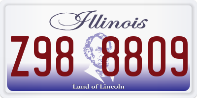 IL license plate Z988809