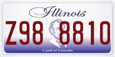 IL license plate Z988810