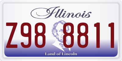 IL license plate Z988811