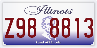 IL license plate Z988813