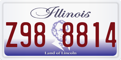 IL license plate Z988814