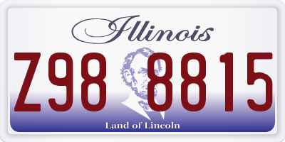 IL license plate Z988815