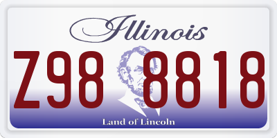 IL license plate Z988818