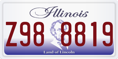 IL license plate Z988819