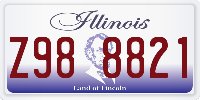 IL license plate Z988821