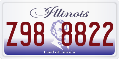 IL license plate Z988822