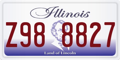 IL license plate Z988827