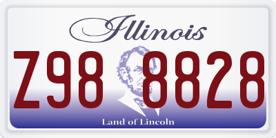 IL license plate Z988828