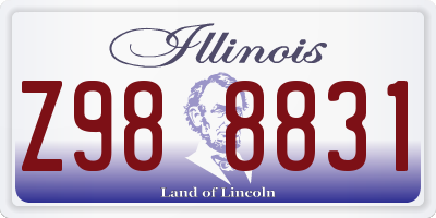 IL license plate Z988831