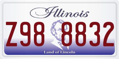 IL license plate Z988832