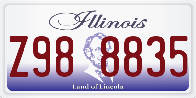 IL license plate Z988835