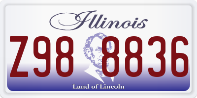 IL license plate Z988836