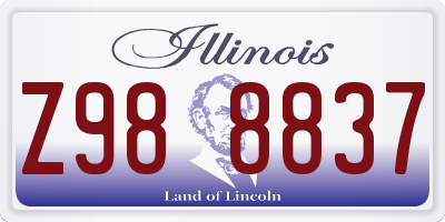 IL license plate Z988837