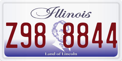 IL license plate Z988844