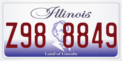 IL license plate Z988849