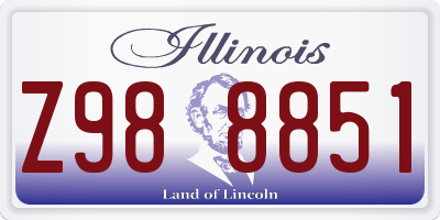 IL license plate Z988851