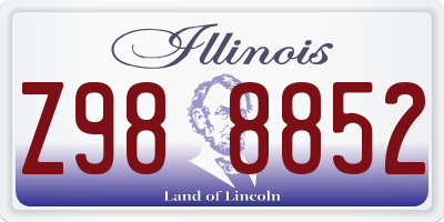 IL license plate Z988852