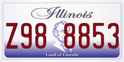 IL license plate Z988853