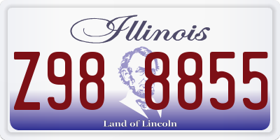 IL license plate Z988855