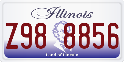 IL license plate Z988856