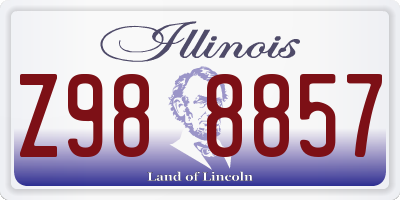 IL license plate Z988857