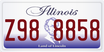 IL license plate Z988858