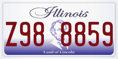 IL license plate Z988859