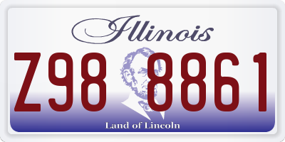 IL license plate Z988861