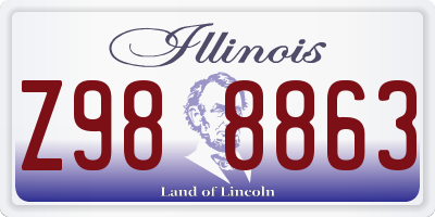 IL license plate Z988863