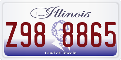 IL license plate Z988865