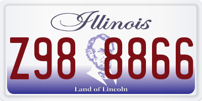 IL license plate Z988866