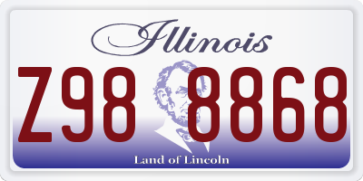 IL license plate Z988868