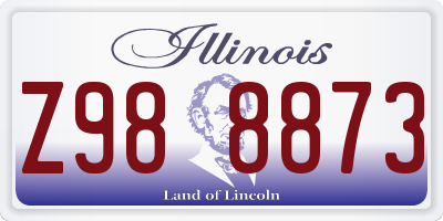 IL license plate Z988873