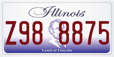 IL license plate Z988875