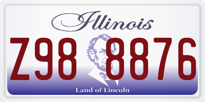 IL license plate Z988876