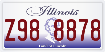 IL license plate Z988878