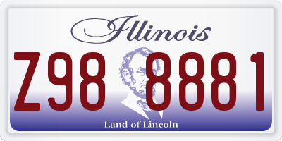 IL license plate Z988881