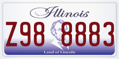 IL license plate Z988883