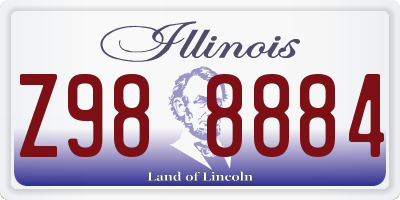 IL license plate Z988884