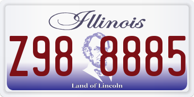 IL license plate Z988885