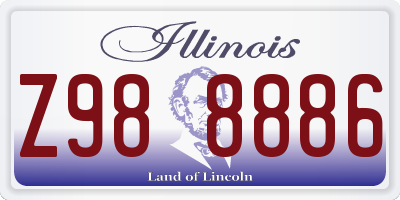 IL license plate Z988886