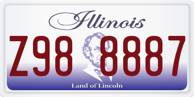 IL license plate Z988887