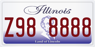 IL license plate Z988888