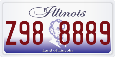 IL license plate Z988889