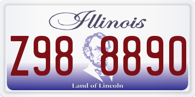 IL license plate Z988890