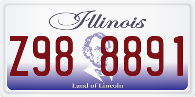 IL license plate Z988891