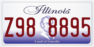 IL license plate Z988895