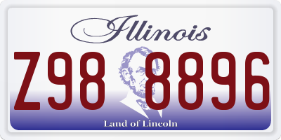 IL license plate Z988896