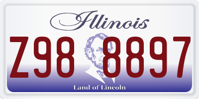 IL license plate Z988897